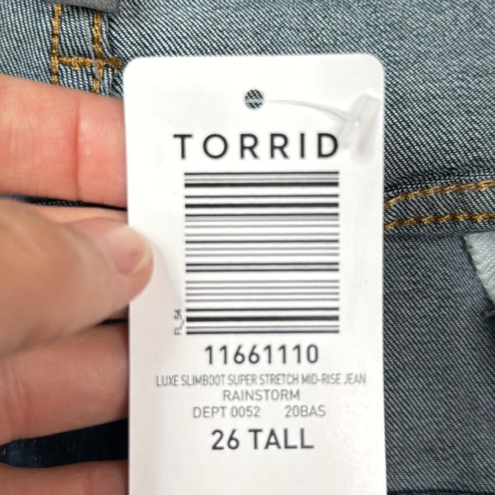 Torrid Luxe Slim Boot Super Stretch Jeans NWT Size 26 Tall - Picture 10 of 12